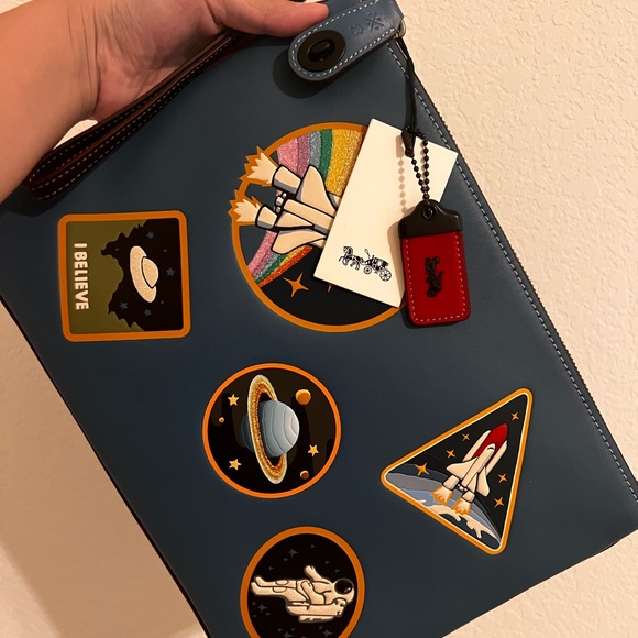 Coach Other - Coach Blue Clutch with Space Patches